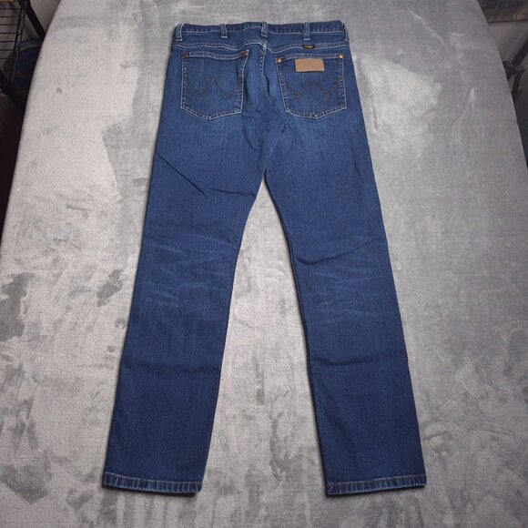 Wrangler Mens Straight Leg 11MWZ Slim Fit Jeans 31x29 Dark Wash Altered - Picture 3 of 9